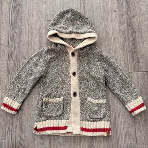Roots Cabin kids knit hooded cardigan sweater 2t